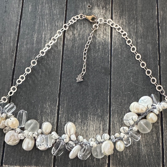 Silpada Effervescent Sterling Silver Pearl, Quartz & Glass Necklace N2189 - Picture 5 of 10